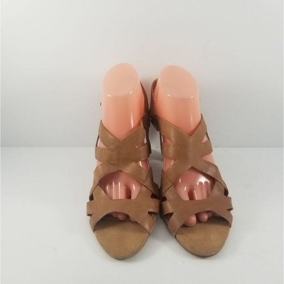 Nine West "Casely" Size 9 Tan Leather Gladiator Heel (S553) - Picture 2 of 7